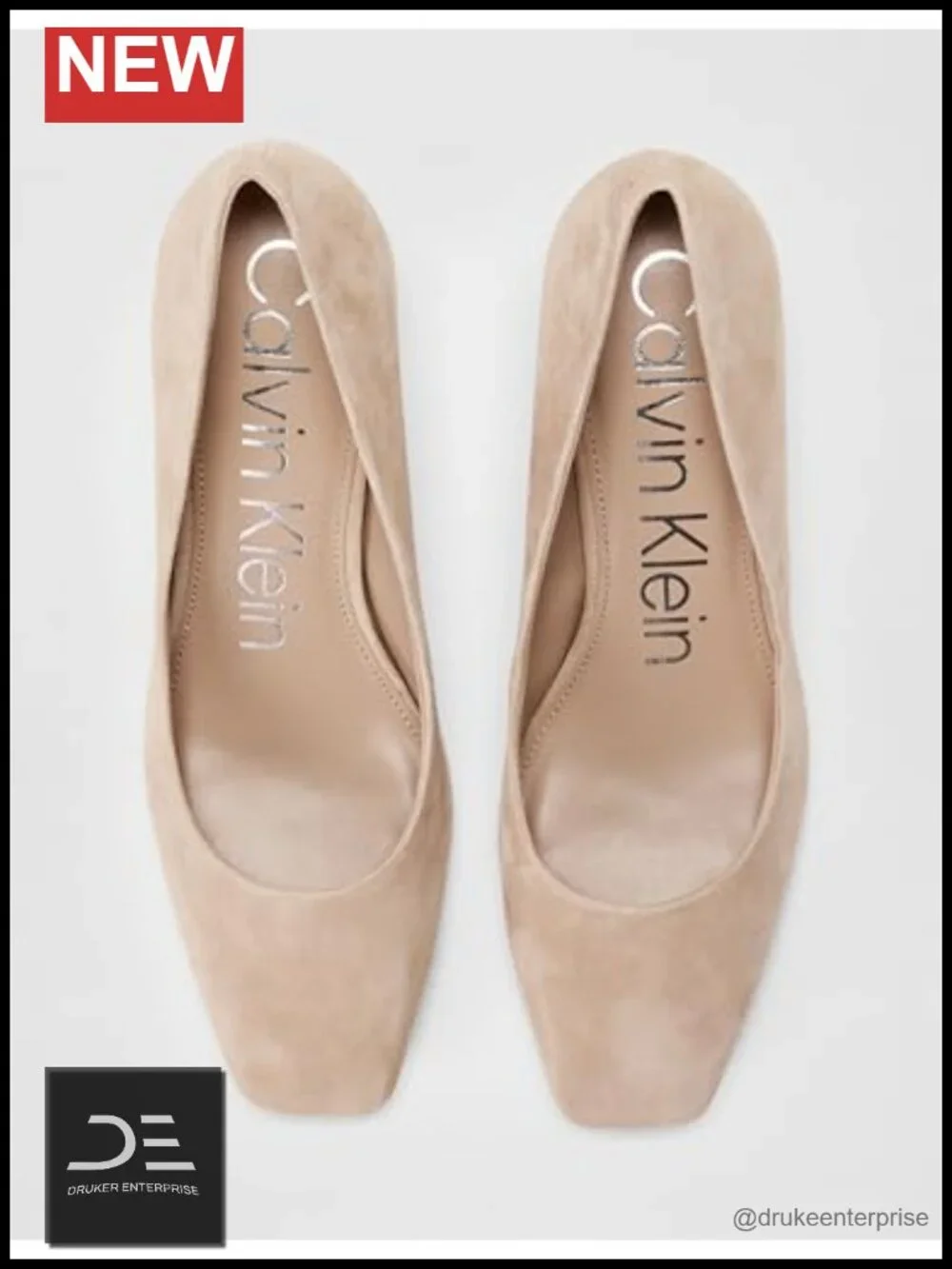 Suede Square Toe Block Heel Pumps Slip On 2.83